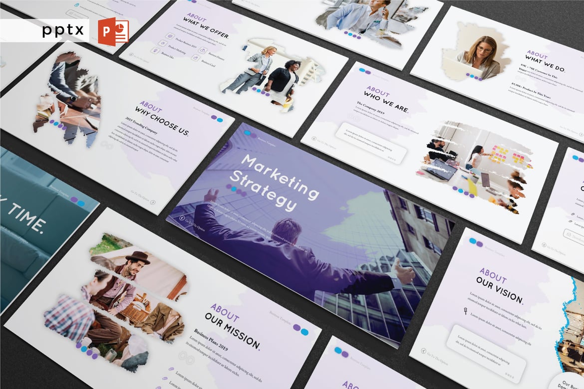 Template Presentasi PowerPoint Strategi Pemasaran Modern - V284