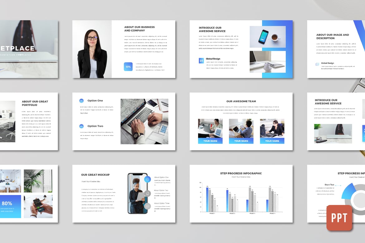 Template PowerPoint Proposal Bisnis Marketplace yang Menarik