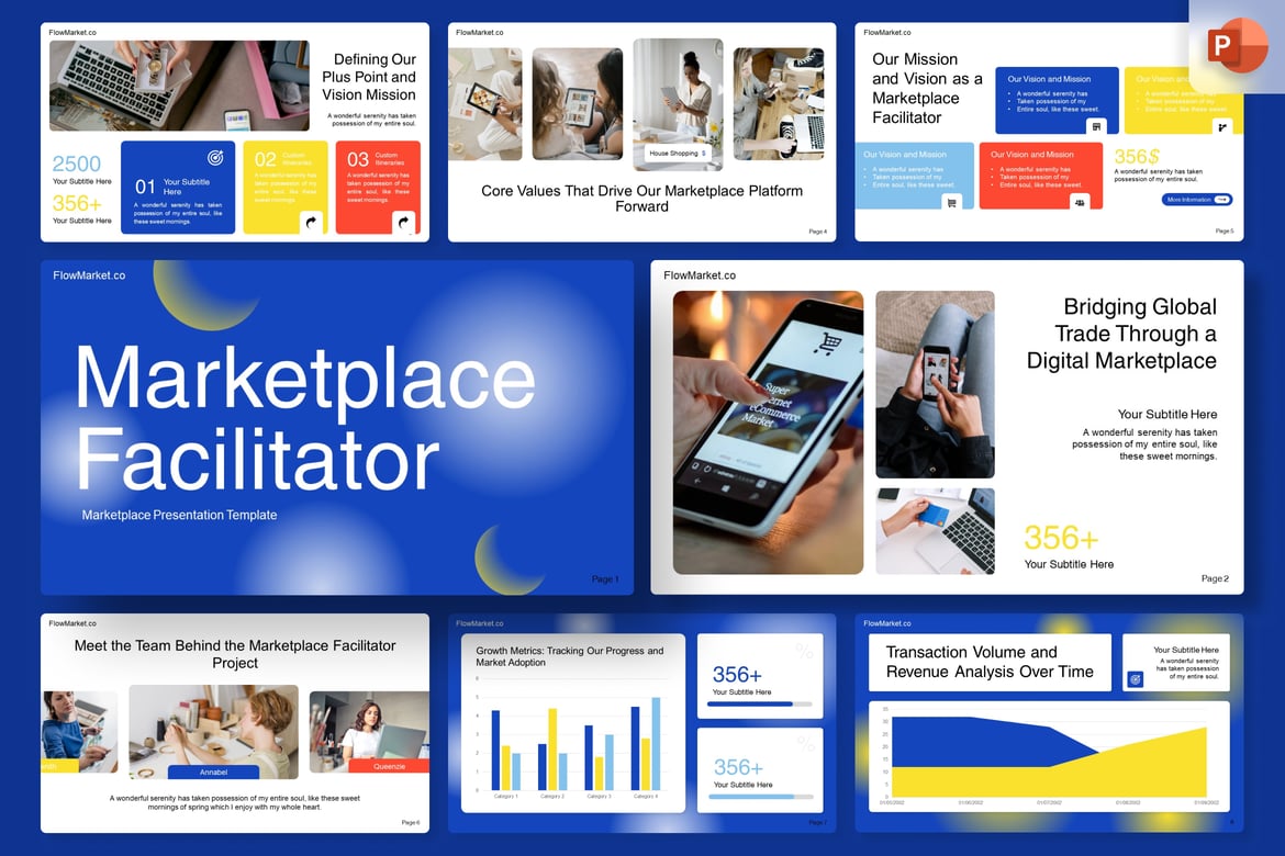 Template PowerPoint untuk Marketplace Digital yang Menarik