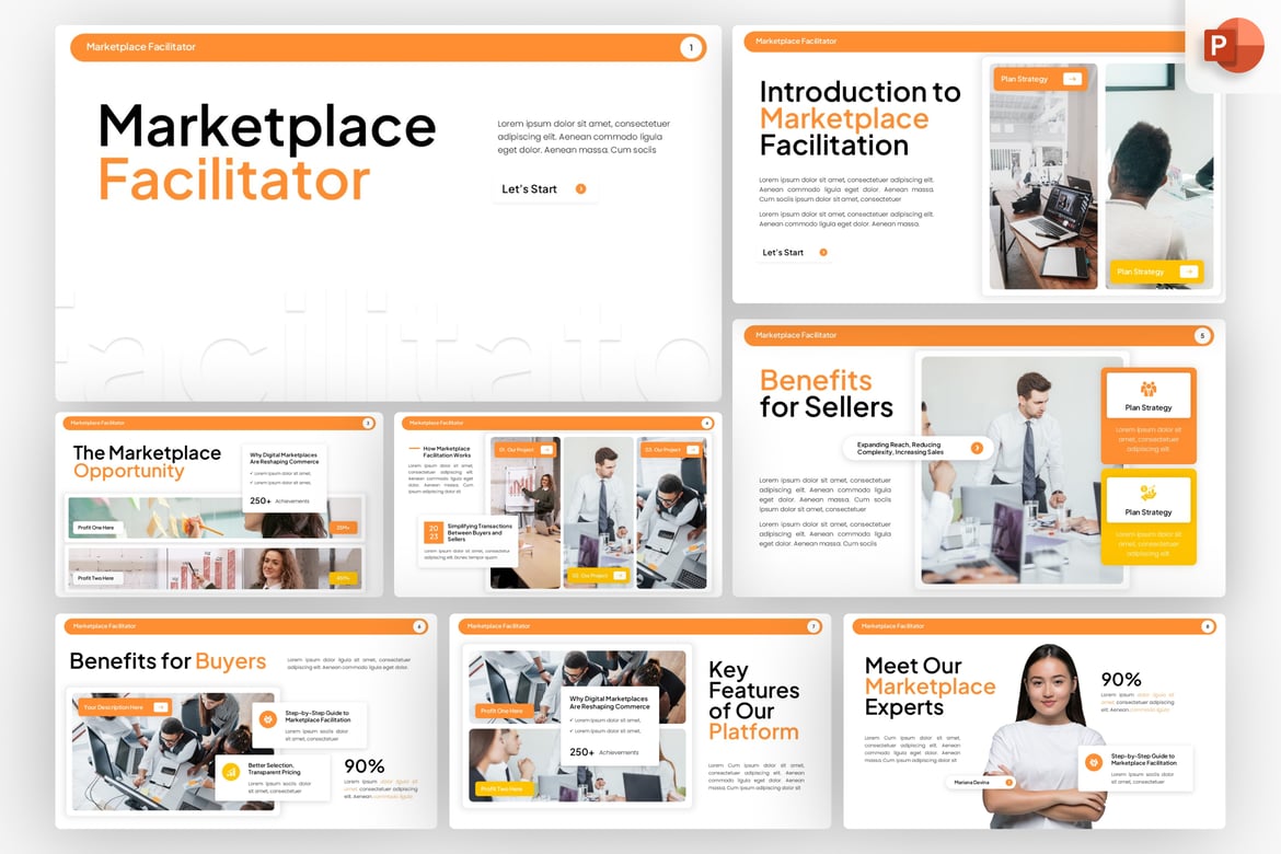 Template Presentasi PowerPoint untuk Marketplace Facilitator