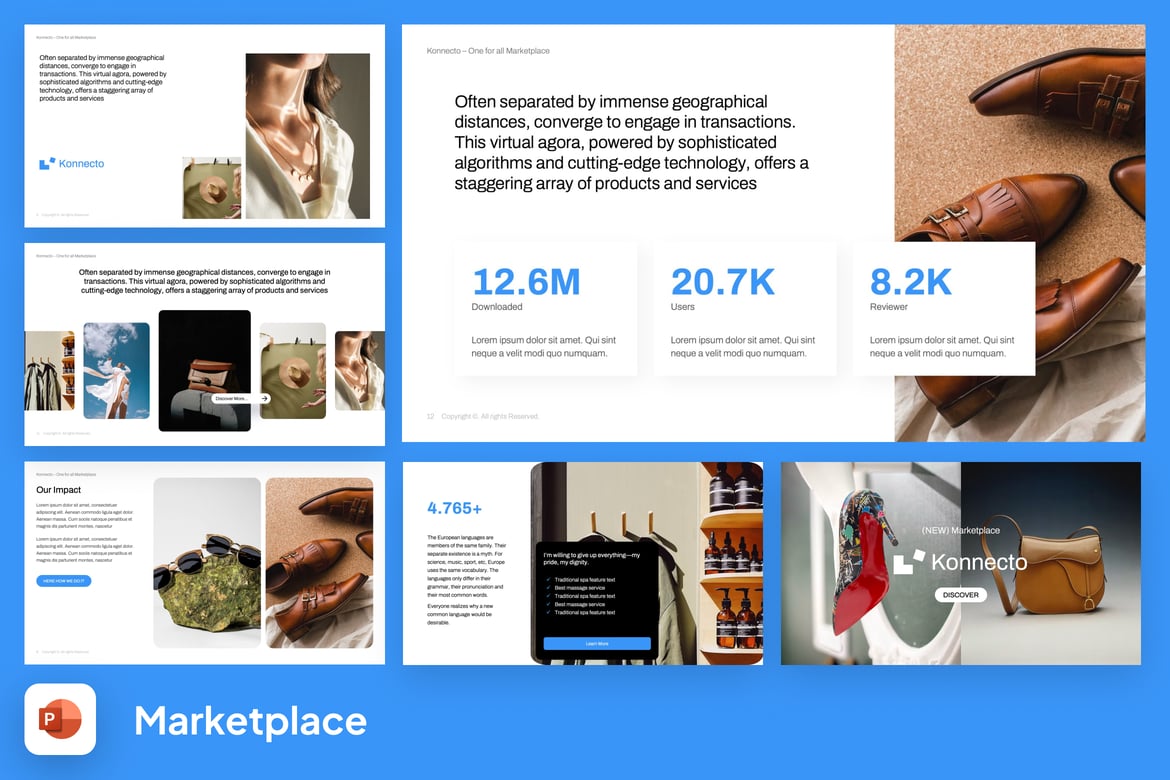 Template Presentasi PowerPoint Marketplace yang Modern dan Menarik