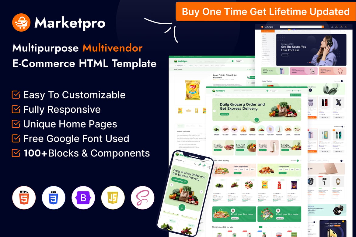 MarketPro - Template Website eCommerce Multivendor yang Modern dan Fungsional