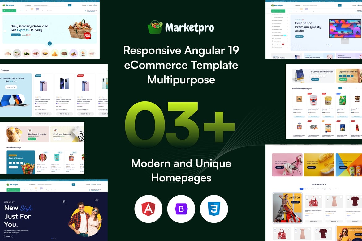 MarketPro - Template Website eCommerce Angular 19 Responsif