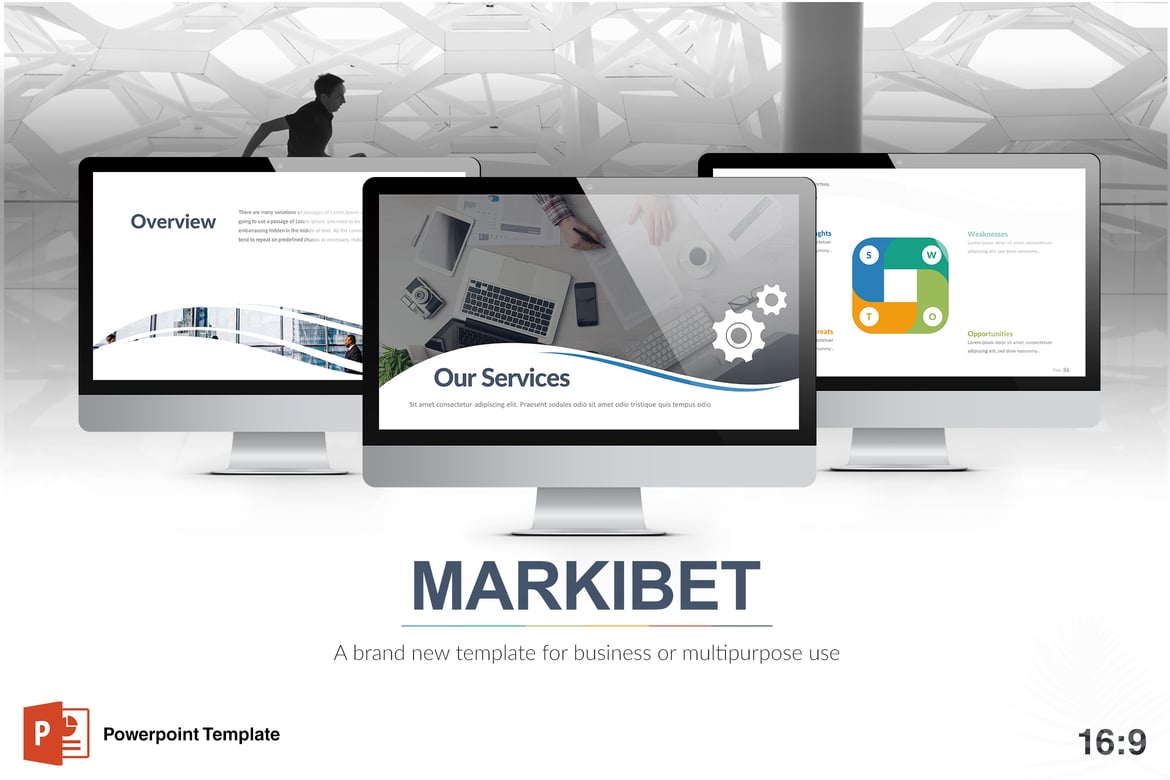 Template Presentasi Powerpoint Markibet - Desain Minimalis dan Kreatif