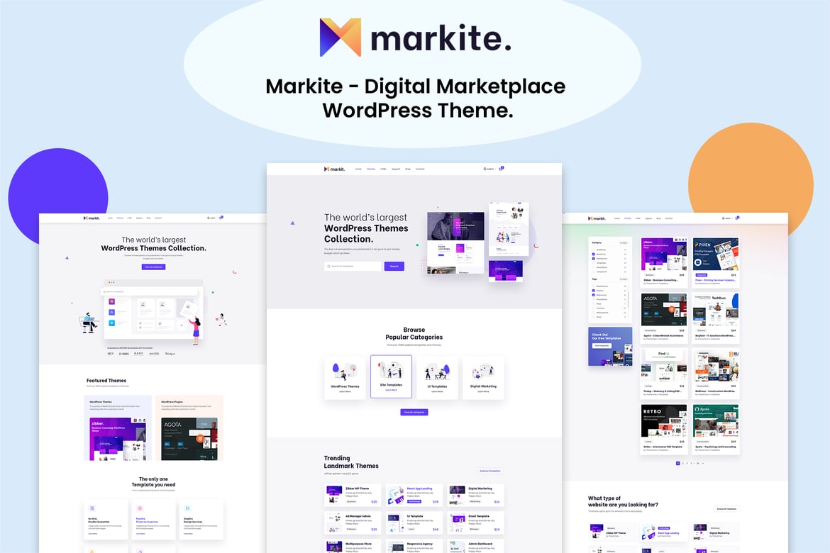 Markite - Tema WordPress Marketplace Digital Terpercaya