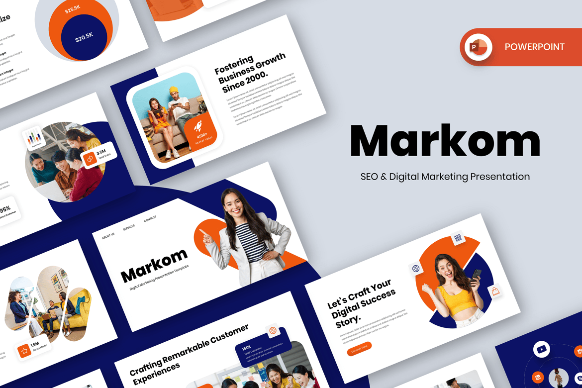 Template Presentasi Markom - PowerPoint untuk SEO & Digital Marketing