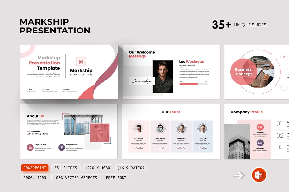 Template Presentasi PowerPoint Markship yang Menarik dan Profesional