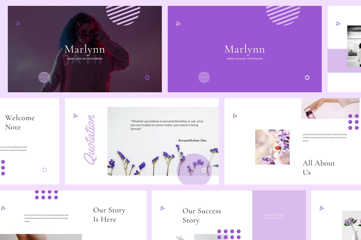 Template Powerpoint Pedoman Branding Marlynn yang Menarik