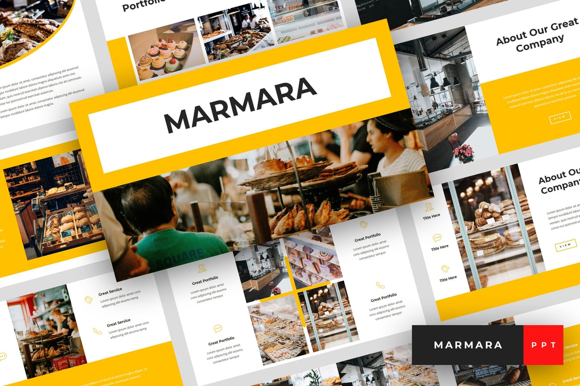 Template PowerPoint Marmara - Solusi Kreatif untuk Presentasi Bakery Anda