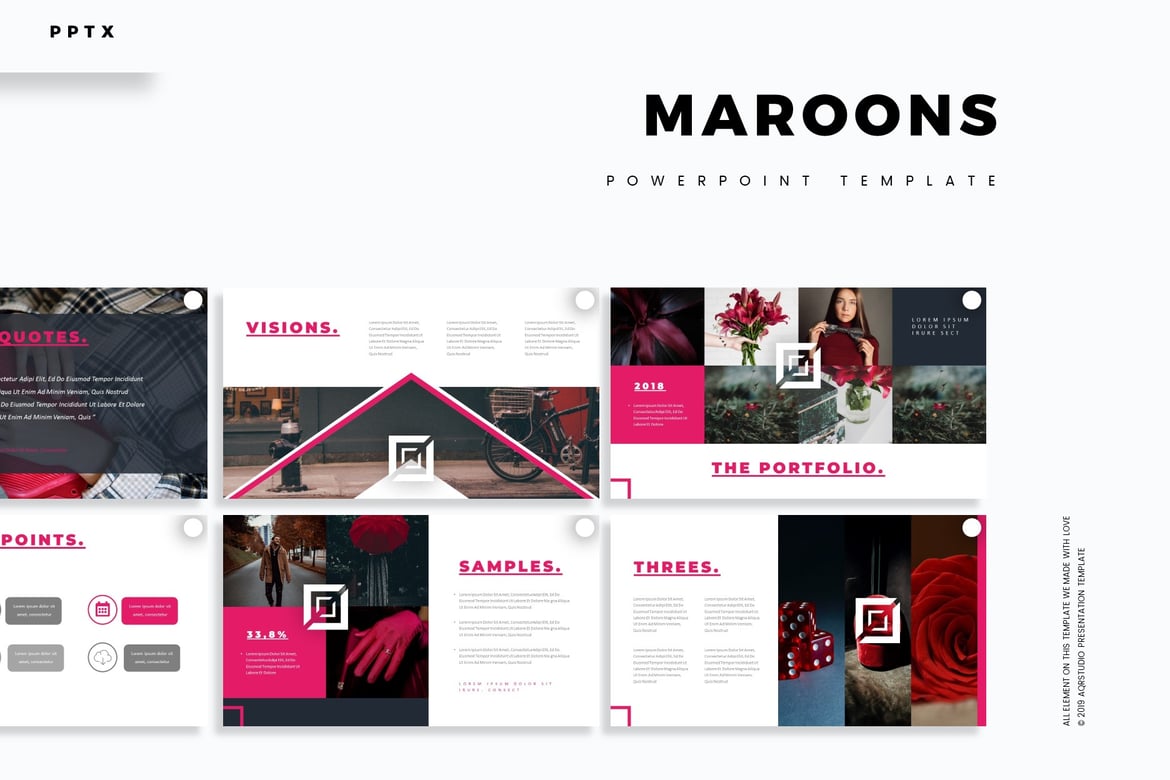Template PowerPoint Maroon - Solusi Presentasi Profesional