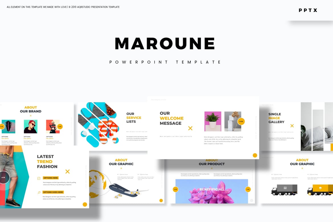 Maroune - Template PowerPoint Serbaguna yang Menarik