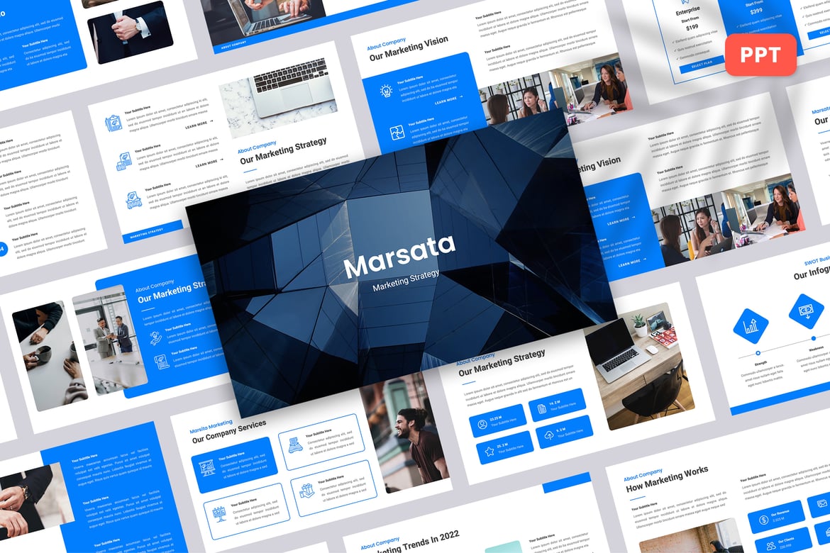 Template Presentasi Strategi Pemasaran Marsata yang Menarik dan Profesional