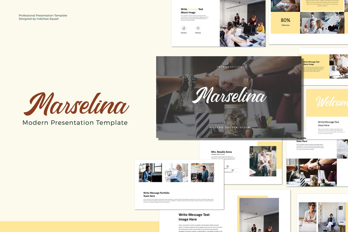 Template Presentasi PowerPoint MARSELINA - Modern dan Profesional
