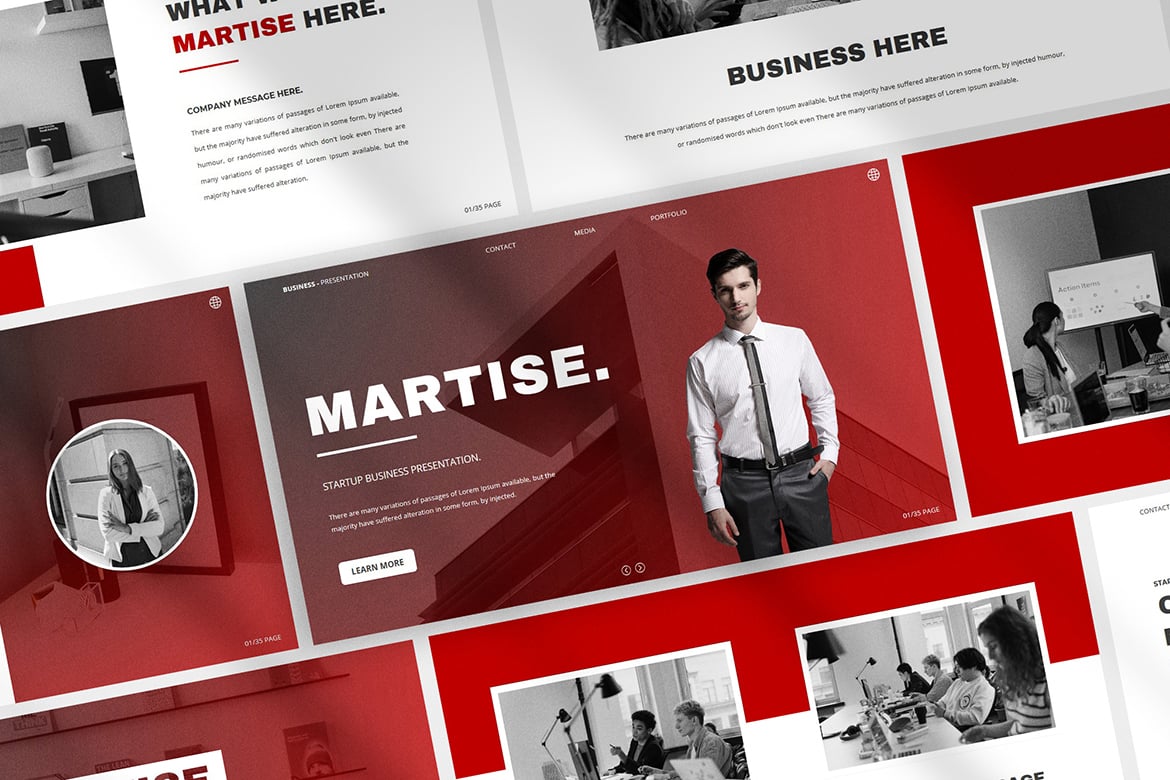 Template Presentasi PowerPoint Martise yang Modern dan Elegan