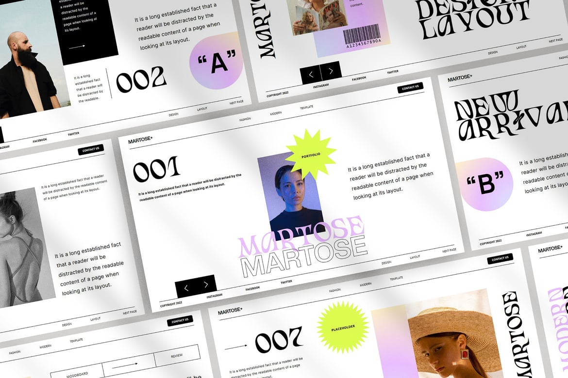 Template Presentasi PowerPoint Martose yang Modern dan Elegan