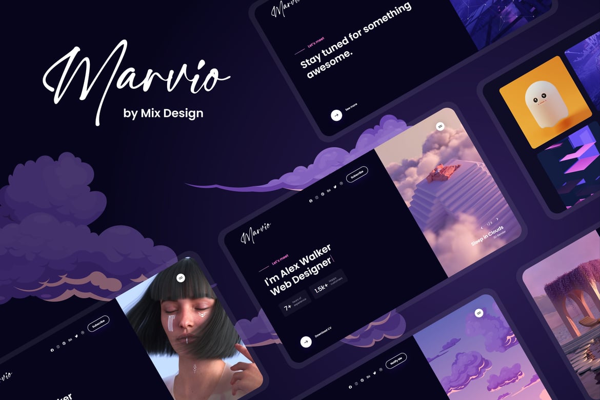 Marvio - Template Website Coming Soon dan Portofolio yang Stylish