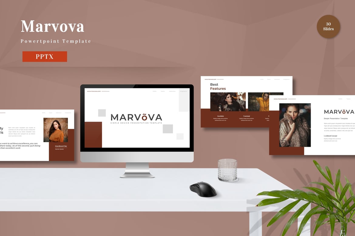Template Powerpoint Marvova - Solusi Presentasi Profesional Anda
