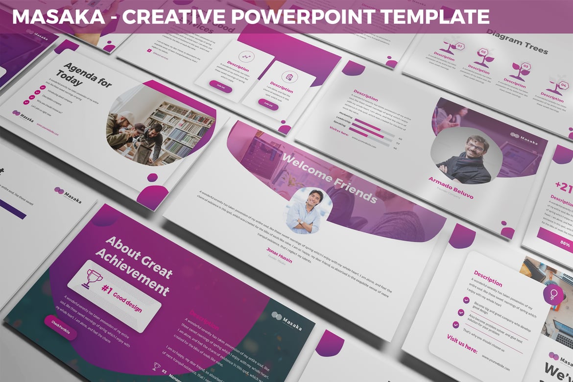 Template Powerpoint Kreatif Masaka - Presentasi Menarik dan Profesional