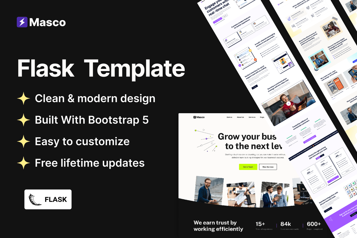 Masco - Template Web Flask untuk Startup dan Layanan Digital
