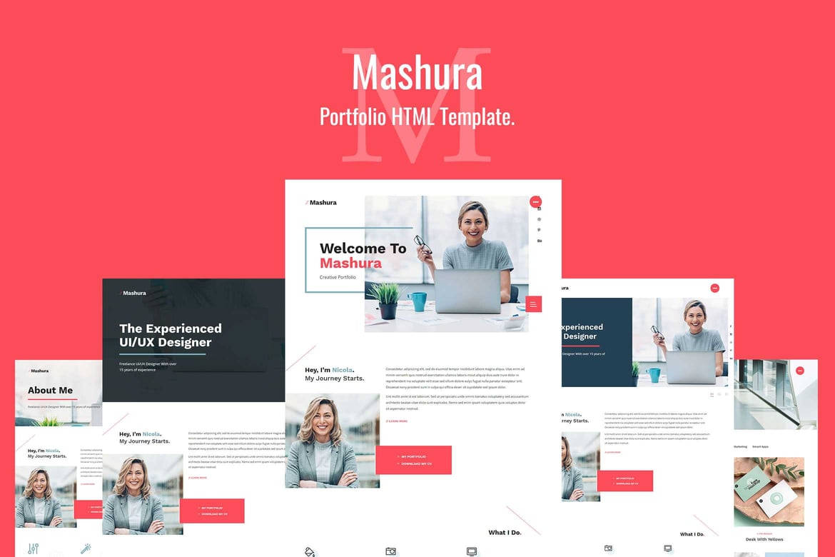 Mashura - Template HTML Portofolio Tunggal yang Menarik