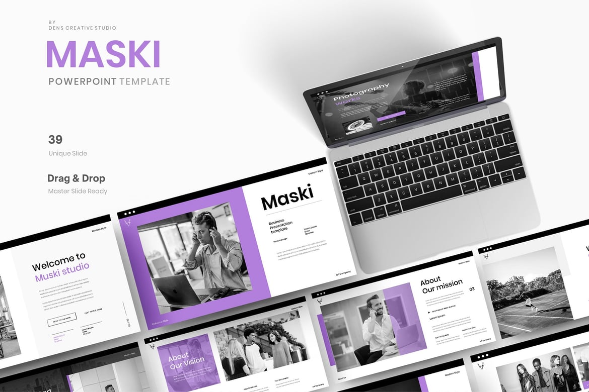 Template PowerPoint Maski – Solusi Presentasi Bisnis Modern