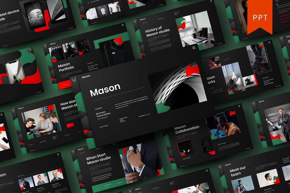 Mason – Template PowerPoint Bisnis yang Menarik