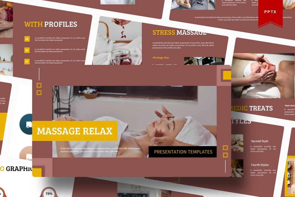 Template Presentasi Powerpoint Massage Relax yang Menawan