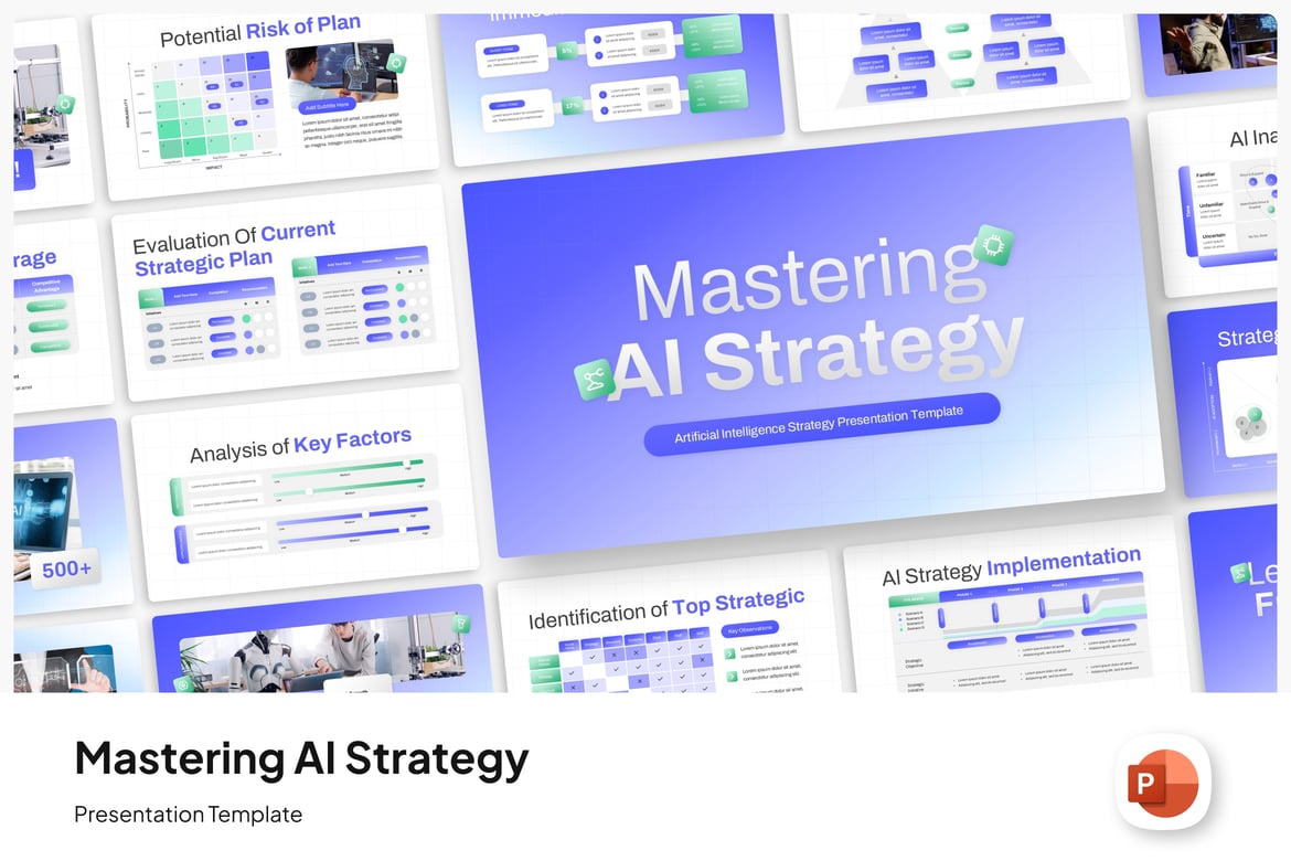Template Presentasi PowerPoint Strategi AI yang Menginspirasi