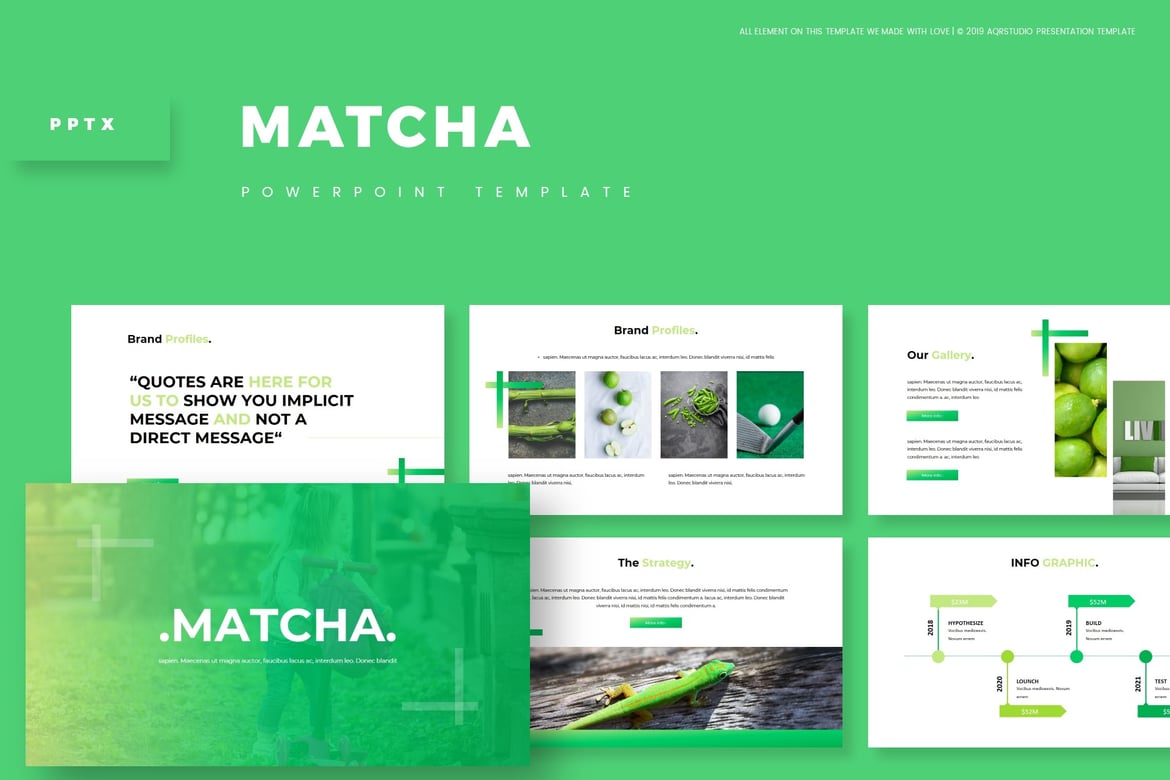 Template PowerPoint Matcha - Solusi Presentasi Menarik