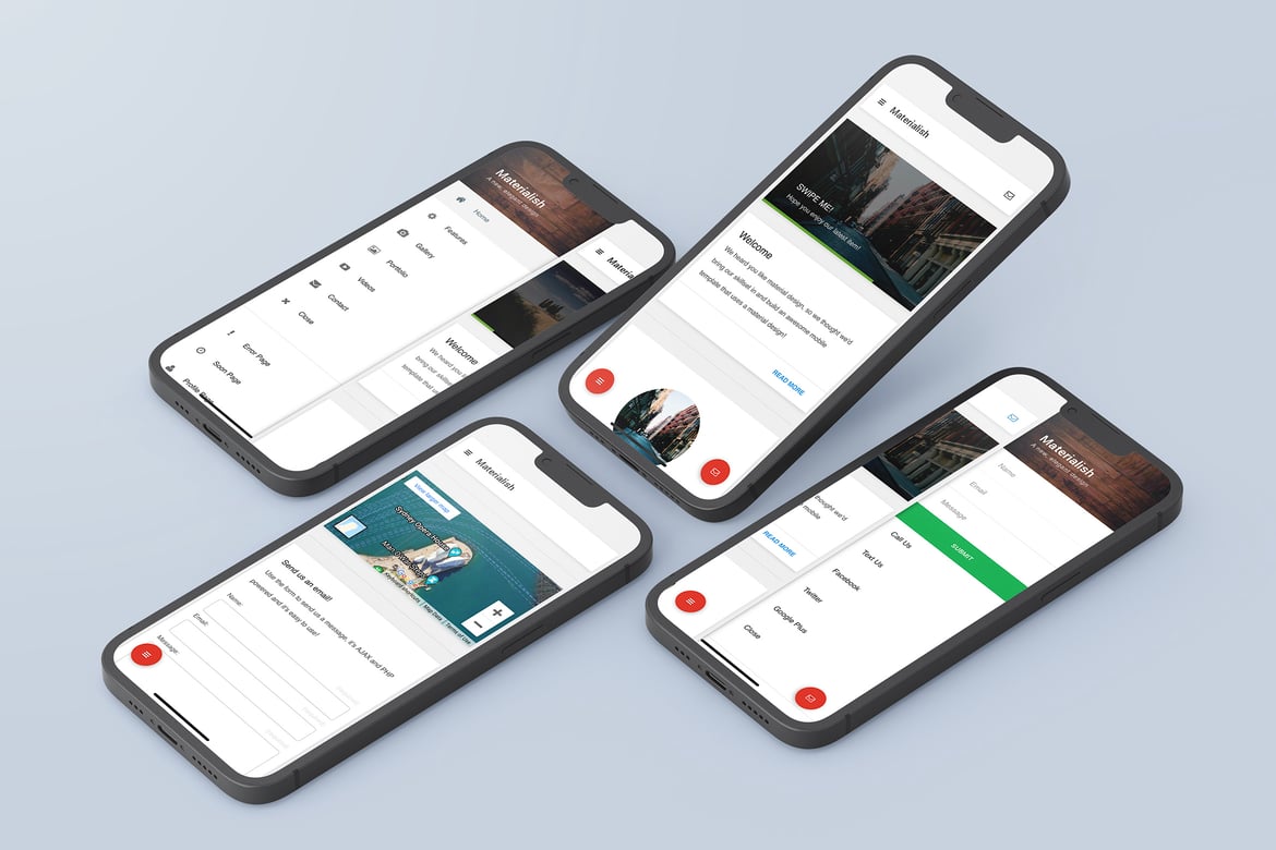 Materialish | Template Website Mobile Modern