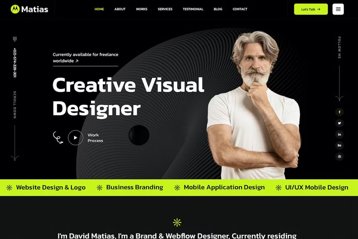 Matias - Template Website Portofolio Pribadi Berbasis React