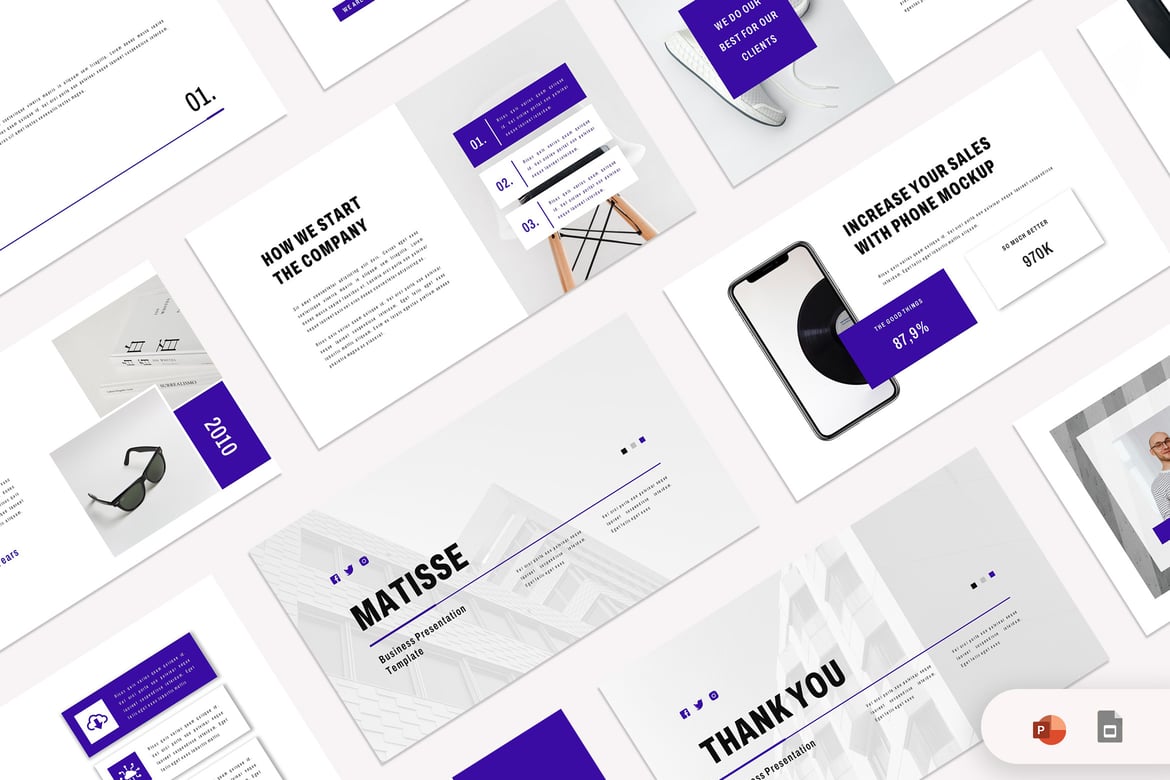 Template Presentasi Bisnis Matisse - PowerPoint yang Stylish dan Profesional