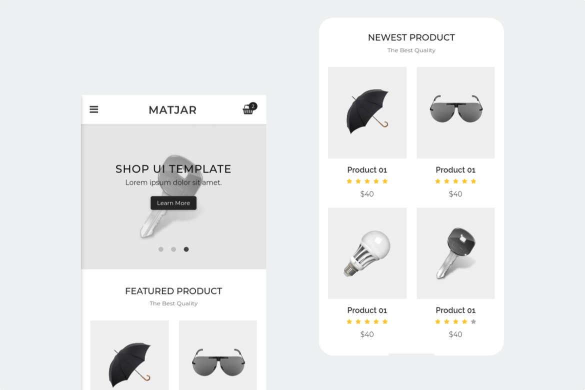 Matjar - Template Website eCommerce Minimalis untuk Mobile