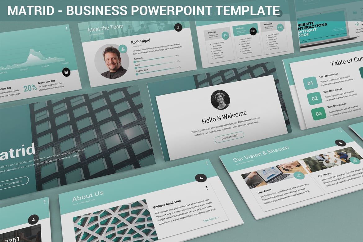 Matrid - Template Presentasi Powerpoint Profesional dan Modern