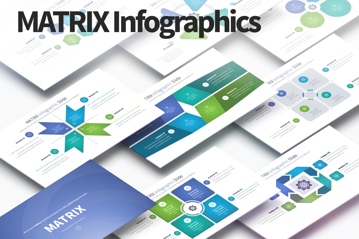 Template Presentasi PowerPoint Infografis MATRIX yang Menarik
