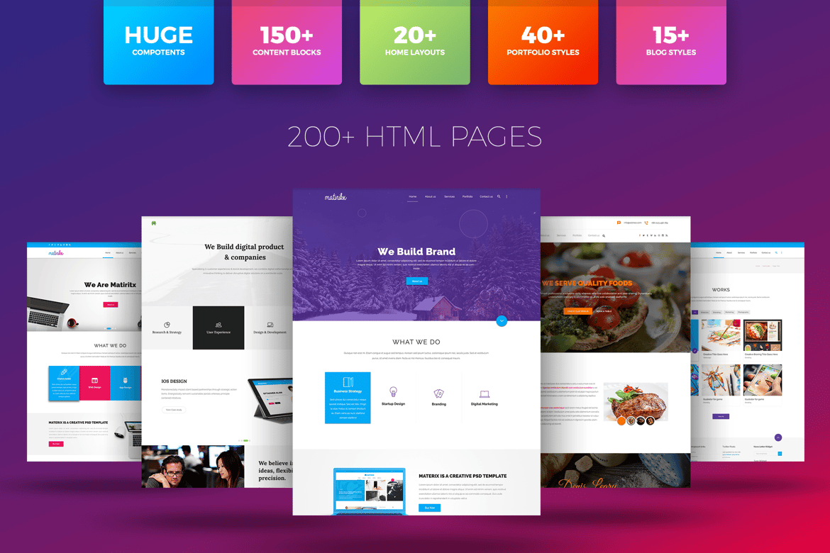 Matrox - Template Website Desain Material Serbaguna