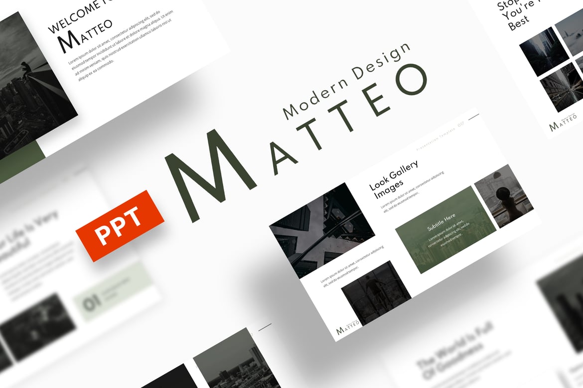 Template Powerpoint Bisnis Matteo - Elegan dan Profesional