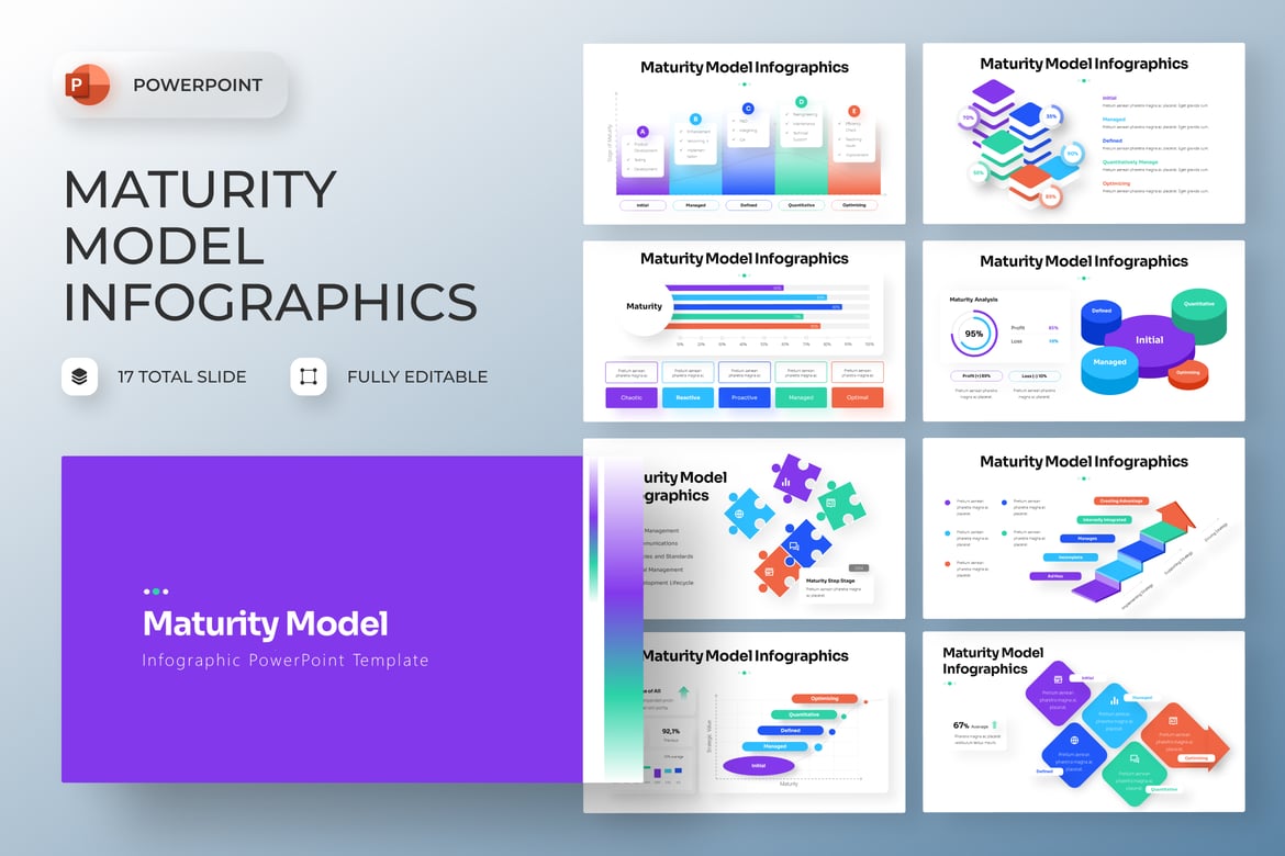 Template Presentasi PowerPoint Infografik Maturity Model yang Menarik