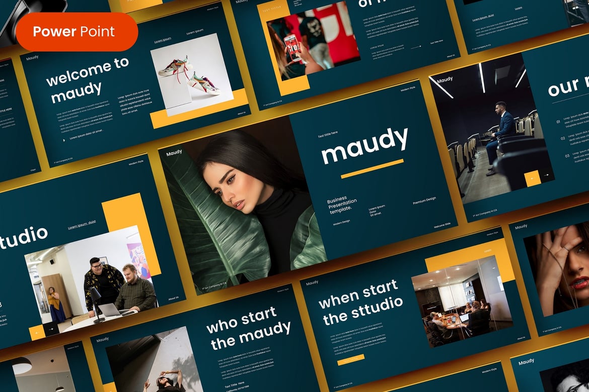 Maudy – Template PowerPoint Bisnis yang Menarik