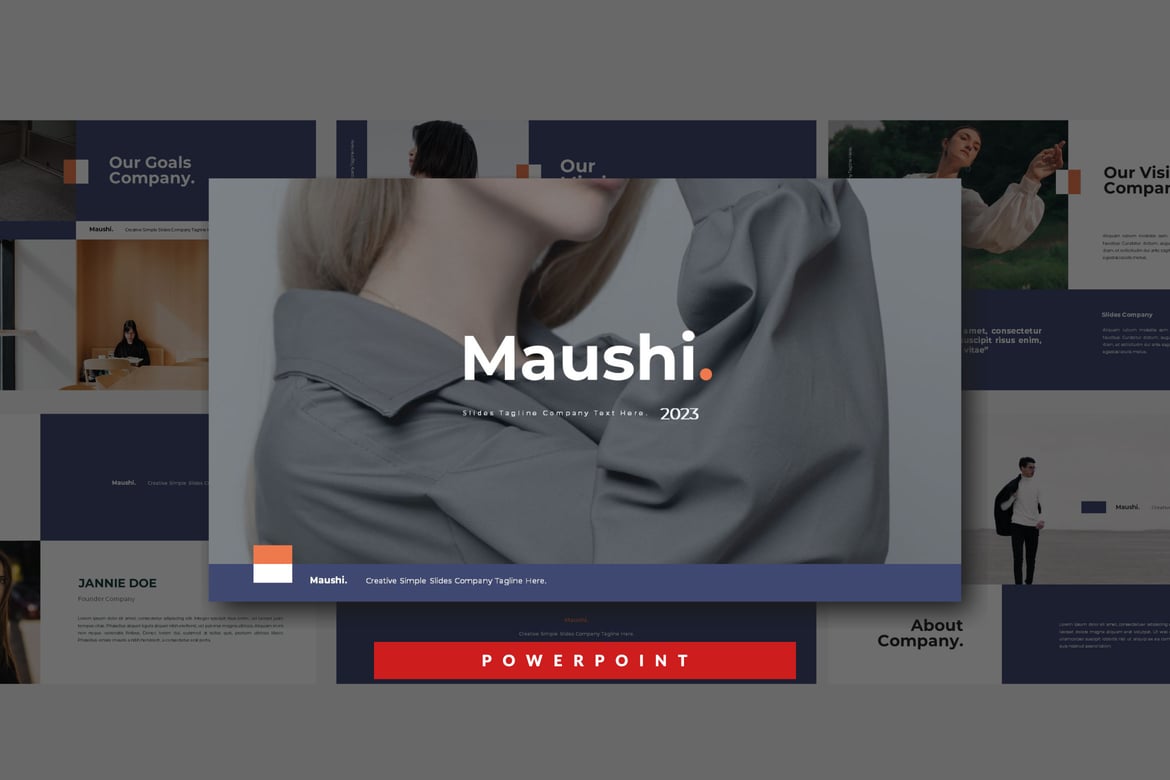 Template Presentasi PowerPoint Maushi yang Menarik