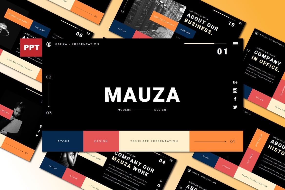 Template PowerPoint MAUZA yang Menarik dan Profesional