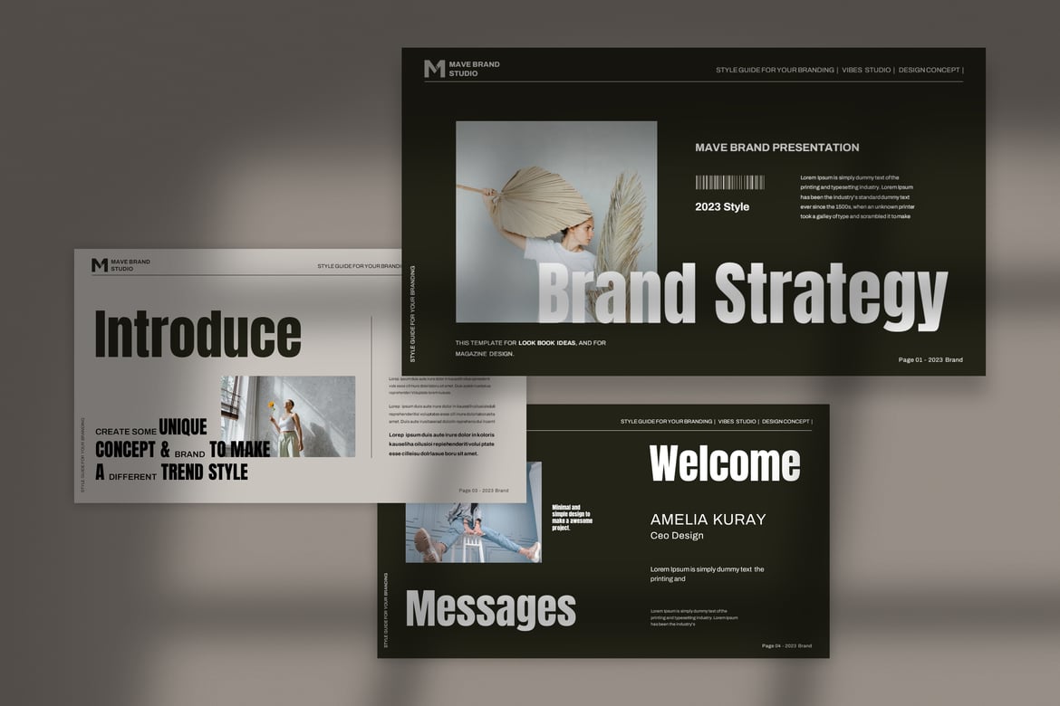 Mave - Template PowerPoint Panduan Merek yang Elegan