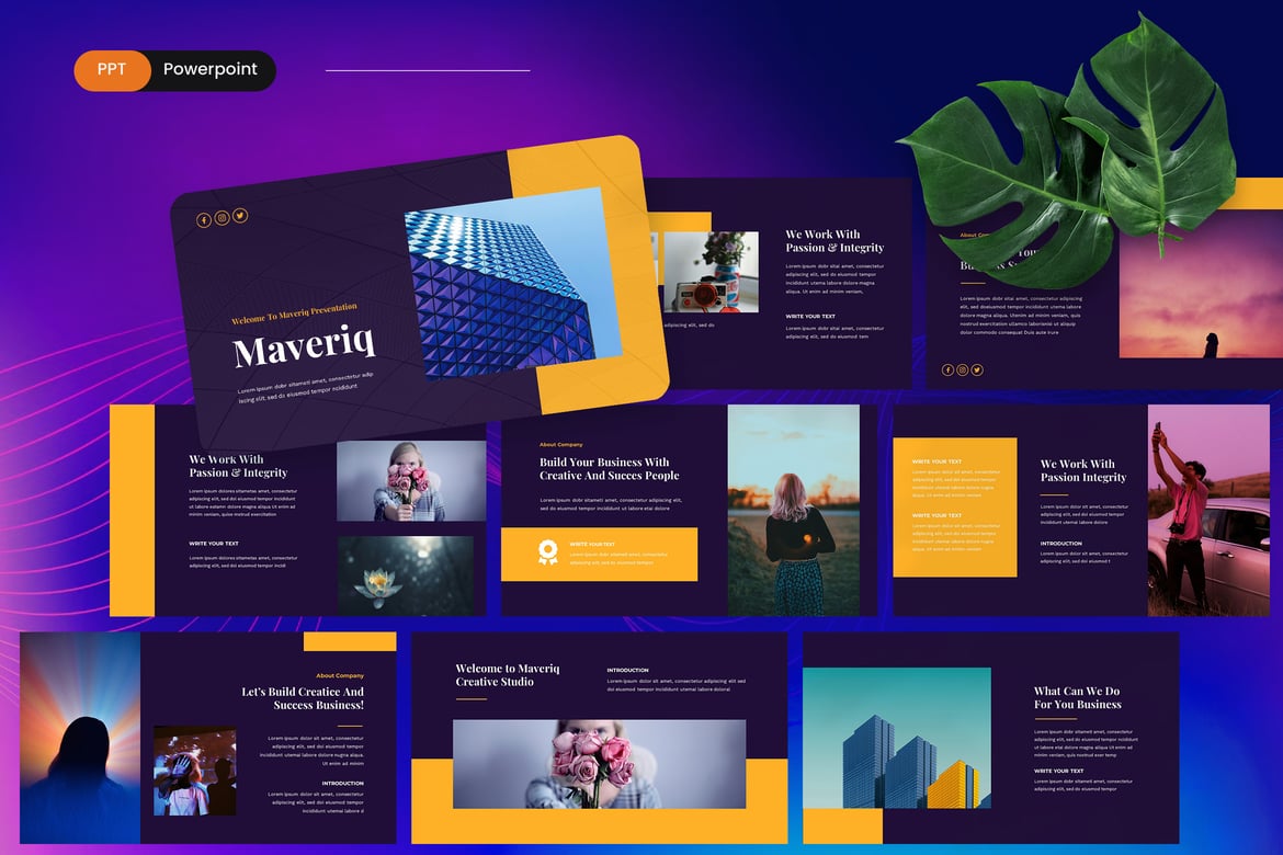 Maveriq - Template Presentasi PowerPoint Kreatif untuk Studio