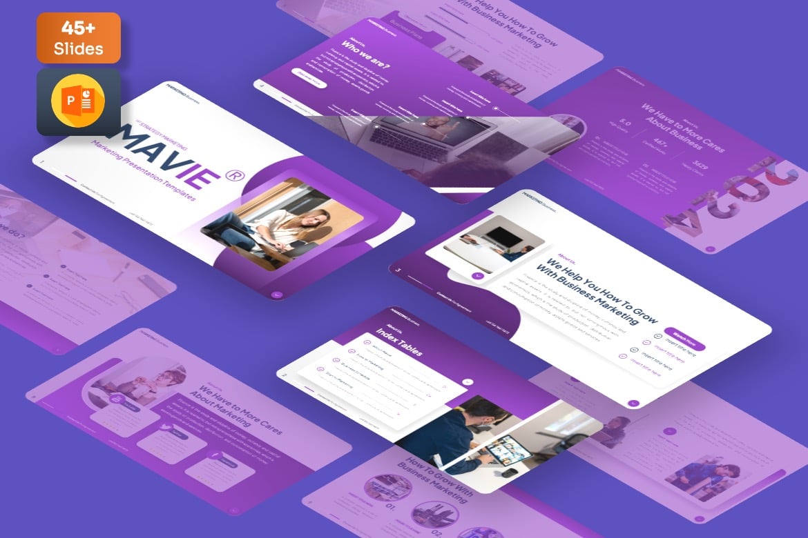 Mavie - Template Powerpoint Pemasaran yang Menarik