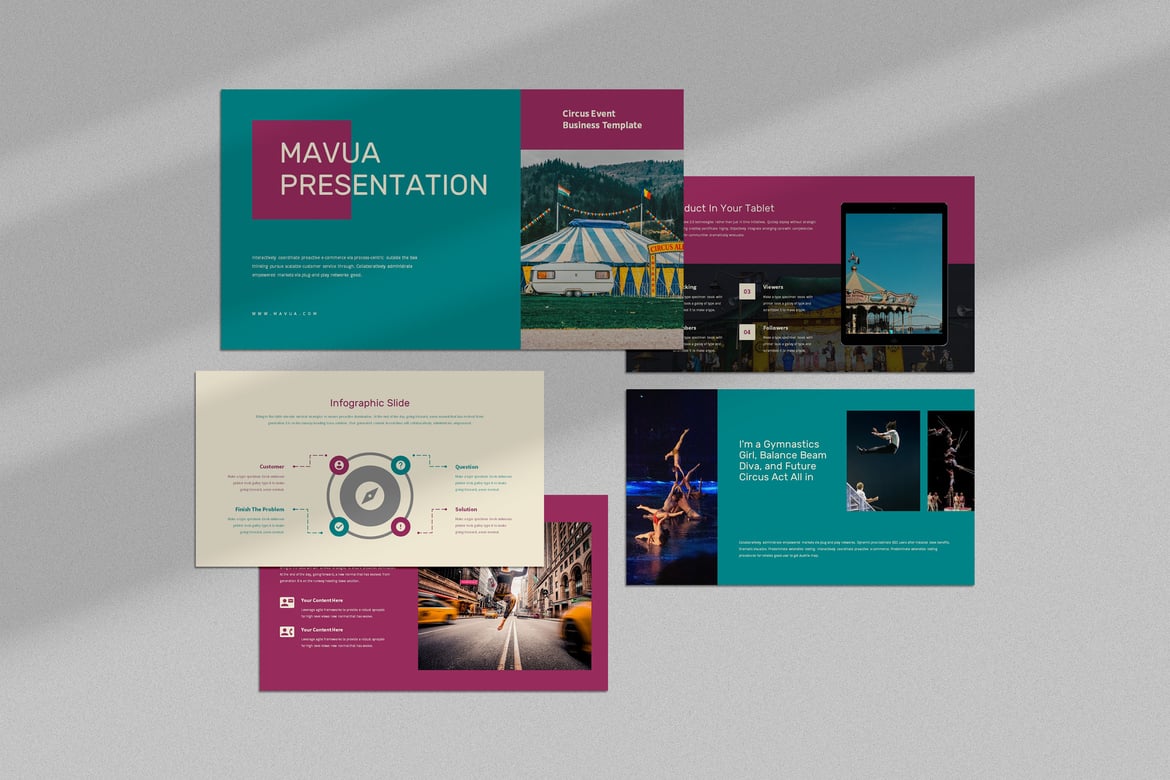 Template Powerpoint Mavua: Presentasi Sirkus yang Menarik