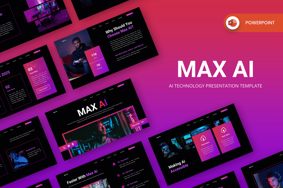 Template Presentasi PowerPoint Max Ai - Solusi Cerdas untuk Semua Kebutuhan Anda