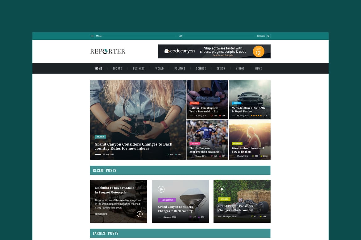 Max Reporter - Template Website Majalah HTML yang Responsif