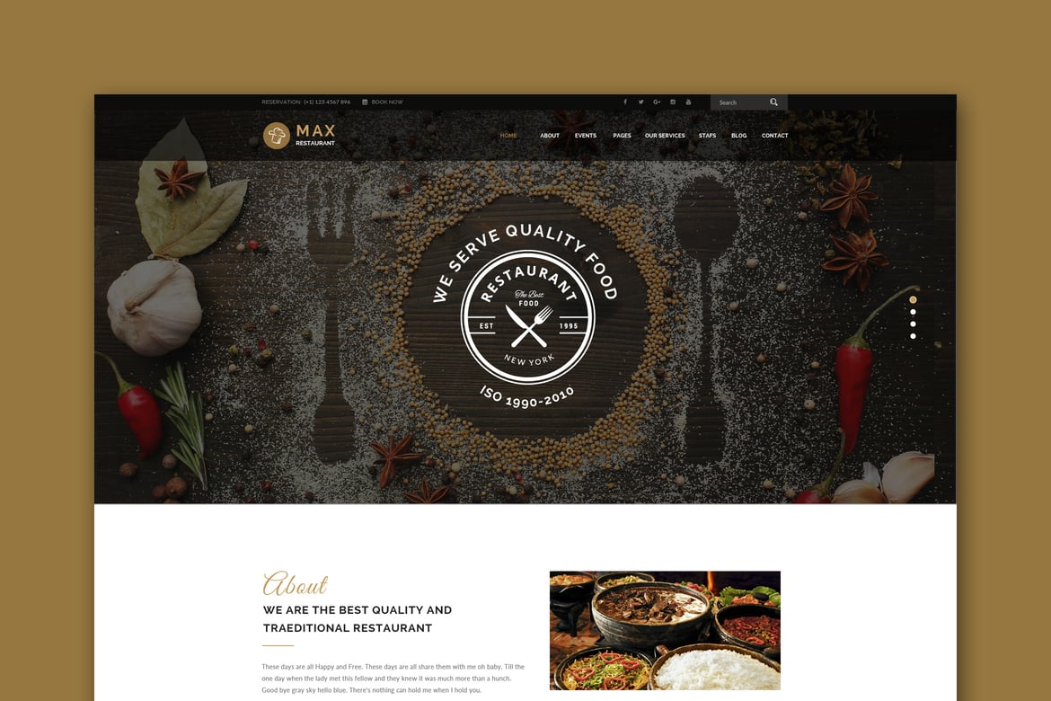 Template Website Max Restaurant - Solusi Ideal untuk Restoran Anda