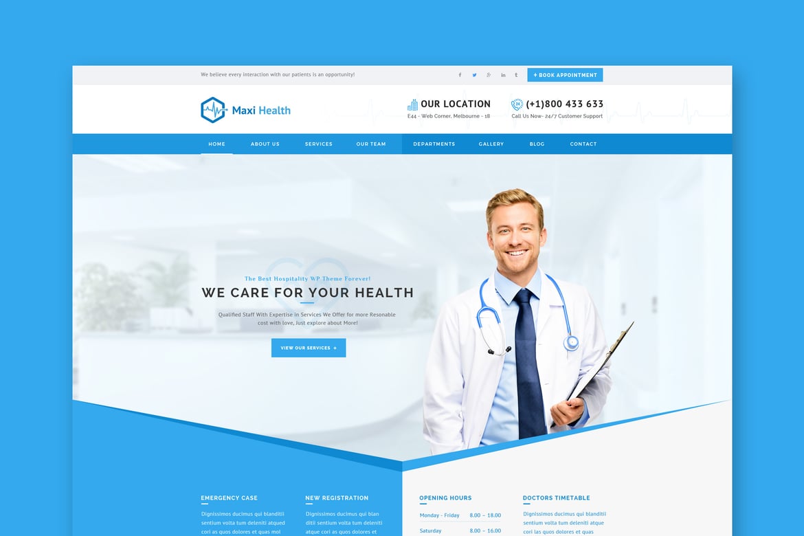 Template Website Kesehatan Maxi Health: Solusi Profesional untuk Situs Medis Anda