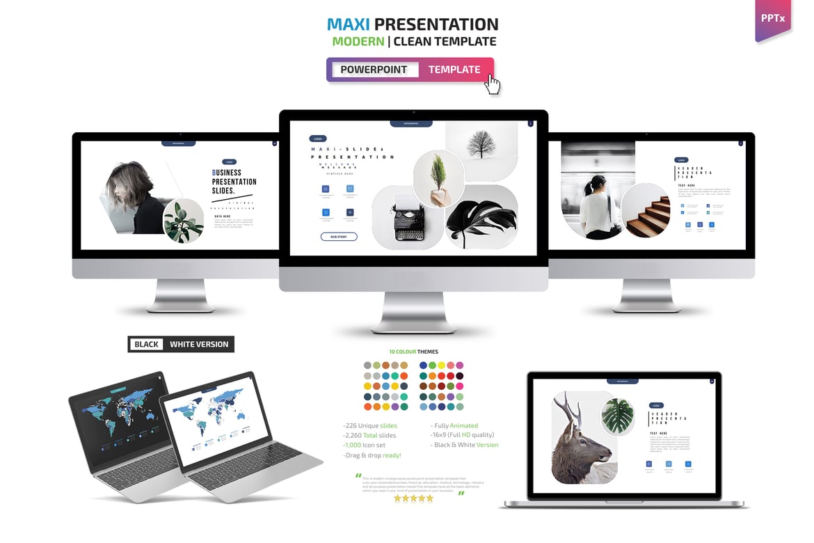 Template Presentasi PowerPoint Maxi yang Menakjubkan